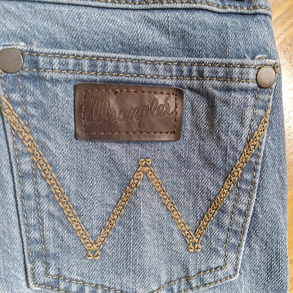 Wrangler Retro Slim Straight Kids Western Light-washed Denim Blue Jeans 8 Slim
